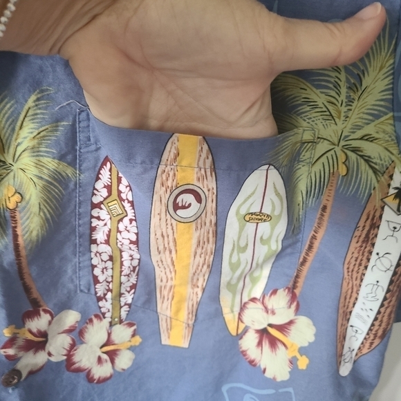 VINTAGE WINNIE Fashion Button Down Hawaiian Print Surf Men's Shirt Size L - Picture 4 of 6